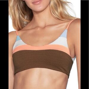 Maaji Brown and Orange Reversible Bikini Top